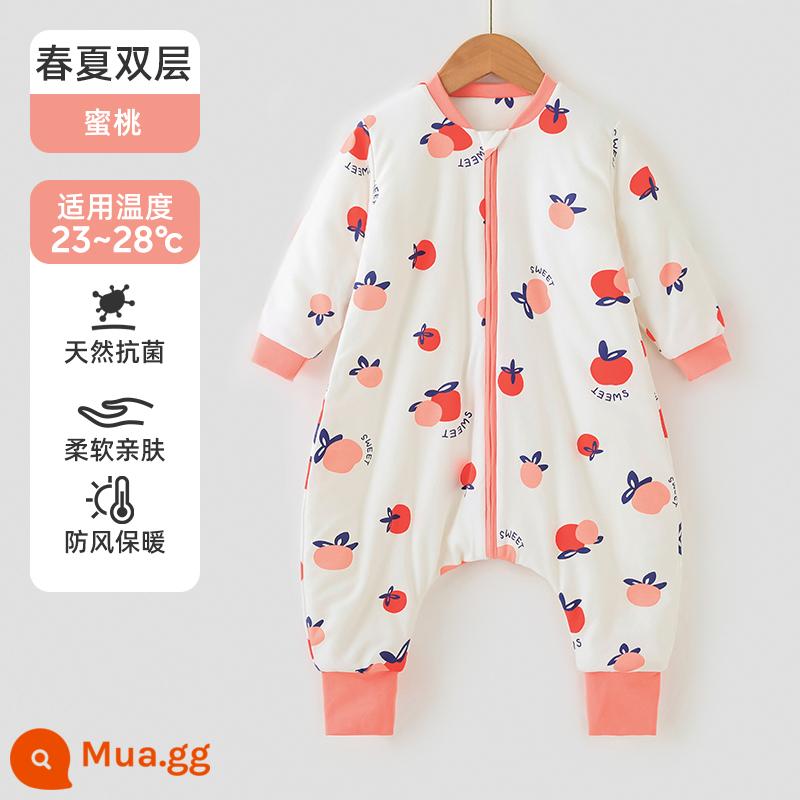 Túi ngủ cho bé Jingqi mùa xuân, mùa thu và mùa đông kẹp tóc trẻ em cotton chống đá chăn dày xẻ chân cho bé cotton nguyên chất phổ biến cho tất cả các mùa - Hai lớp xuân thu - Chống gió và ấm áp - Nhiệt độ phòng khuyến nghị 23-28oC - Đào