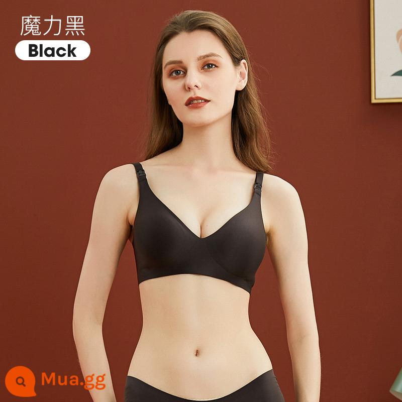 Jingqi Thai Sản Điều Dưỡng Áo Ngực Mang Thai Đặc Biệt Sau Sinh Cho Con Bú Sữa Mẹ Thoải Mái Áo Ngực Push-Up Chống Chảy Xệ Áo Ngực - Magic Black [Keo Bobo tốt cho sức khỏe, ăn từng miếng đều an toàn] [Đã sửa để tránh rò rỉ cốc]