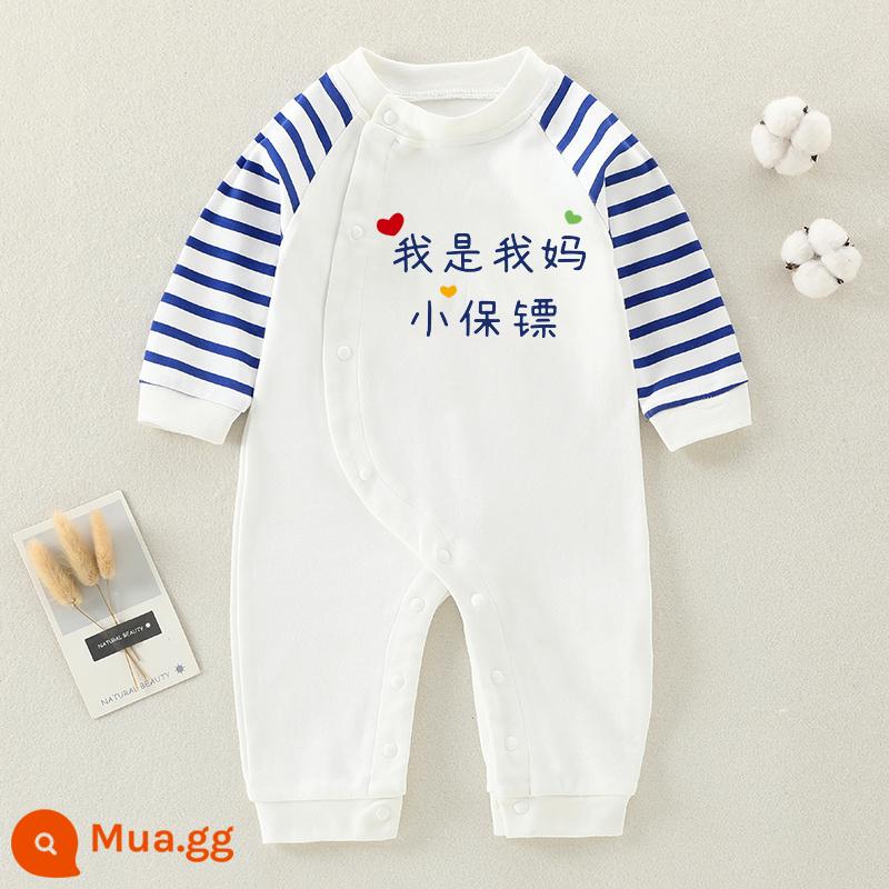 Jingqi quần áo trẻ sơ sinh bé mùa thu và mùa đông áo liền quần cotton nguyên chất đồ ngủ quốc triều Trung Quốc áo liền quần gió bò quần áo - Tôi là vệ sĩ của mẹ tôi