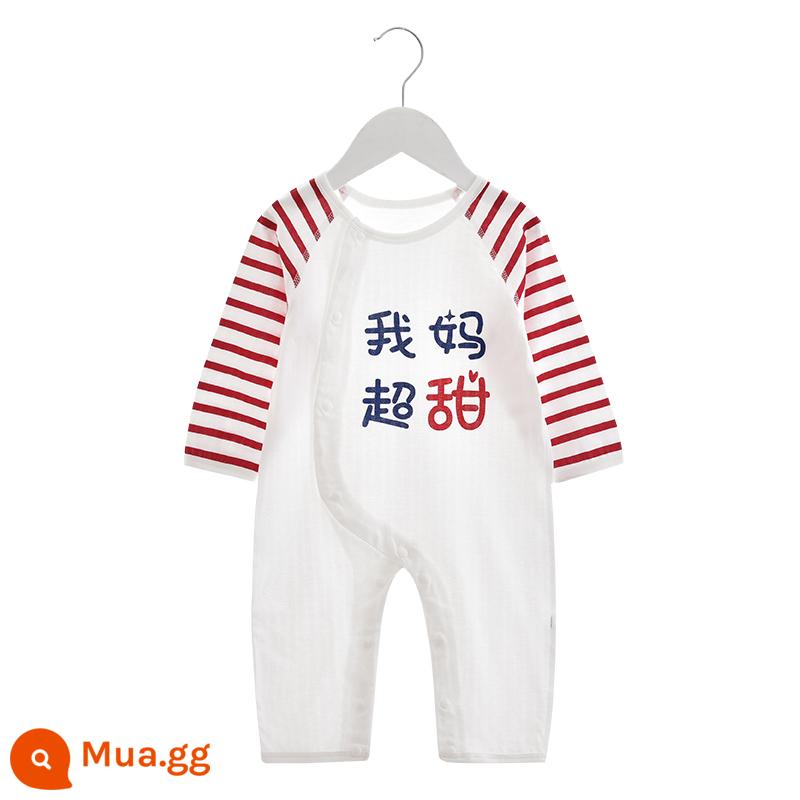 Jingqi quần áo trẻ sơ sinh bé mùa thu và mùa đông áo liền quần cotton nguyên chất đồ ngủ quốc triều Trung Quốc áo liền quần gió bò quần áo - Mẹ em siêu ngọt ngào (kiểu mỏng mùa hè)