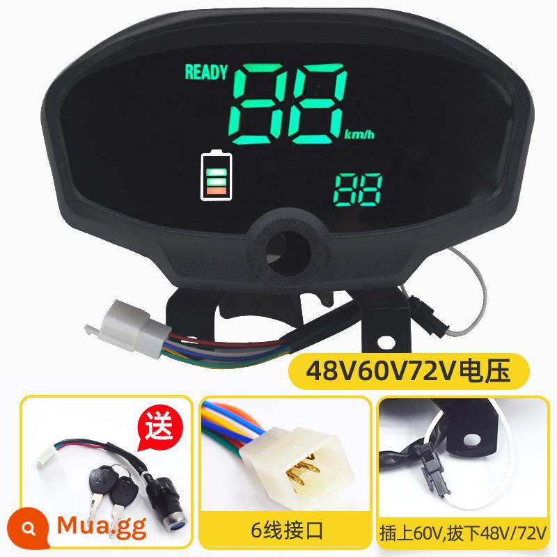 Bảng điều khiển ba bánh điện 48V60V72 màn hình LCD đa năng hiển thị số dặm điện áp tích lũy sửa đổi tốc độ - Khóa LCD dài tích lũy đơn 48-60-72v+