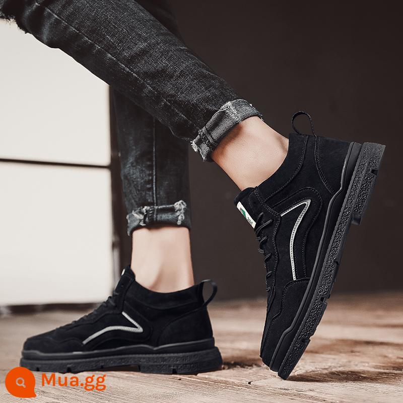 Yierkang Đông Bắc Giày cotton mùa đông Mùa đông mới nhung dày đặc thể thao High -pipe Giày nam Boots nam - Mã não đen 1100 (giày đơn mang trên 5oC)