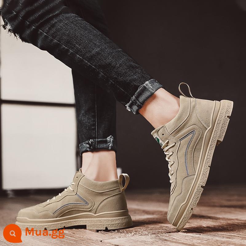 Yierkang Đông Bắc Giày cotton mùa đông Mùa đông mới nhung dày đặc thể thao High -pipe Giày nam Boots nam - Nâu vừa 1100 (áo đơn mặc trên 5oC)