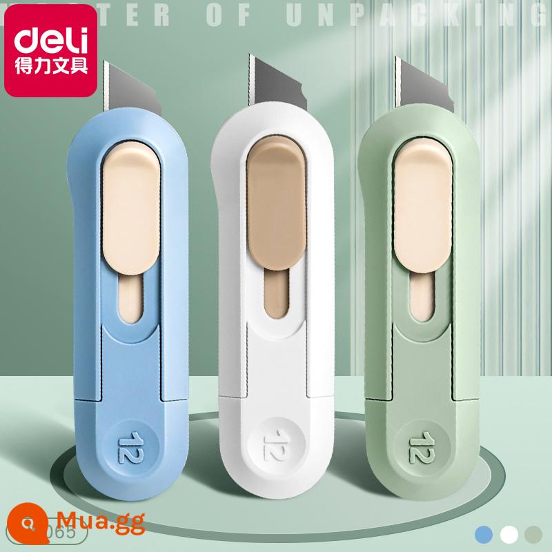 Dao nghệ thuật Deli Niusai Dao nhỏ giải nén nhanh Dao mở hộp đồ tạo tác nhanh Dao mở hộp nhanh Dao mở gói nhanh Dao đặc biệt Mở nhanh Dao hình nền nhỏ Dao cắt giấy di động Dụng cụ cắt giấy cạo Dao - Bộ 3 màu xanh, trắng và xanh