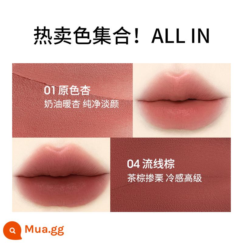 10g]Zhi Youquan Matte Lip Cream Matte Velvet Dưỡng Ẩm Môi Thu Đông Lip Glaze Lip Mud Son Môi Sinh Viên Giá Cả Phải Chăng Chính Thức - 01+04[Một màu bán chạy nhất định phải có! ]