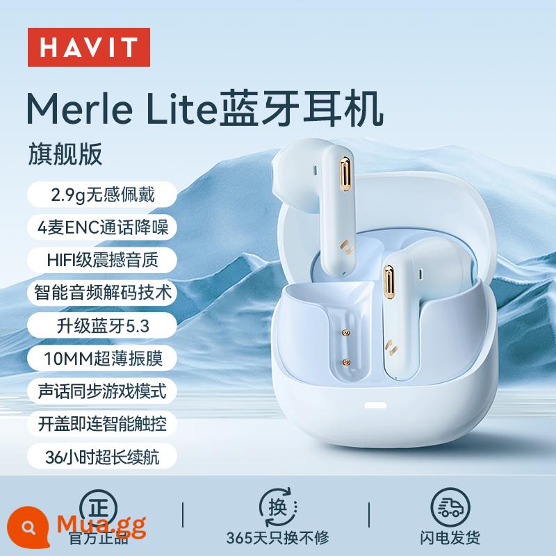 Tai nghe Bluetooth Hewitt true wireless mới 2023 nam nữ giảm tiếng ồn chất lượng âm thanh cao phù hợp Apple Huawei Xiaomi - Phiên bản Dreamland Blue-Flagship [Không có cảm giác đeo + chất lượng âm thanh không bị méo tiếng có độ trung thực cao + giảm tiếng ồn cuộc gọi ENC 4 micrô]