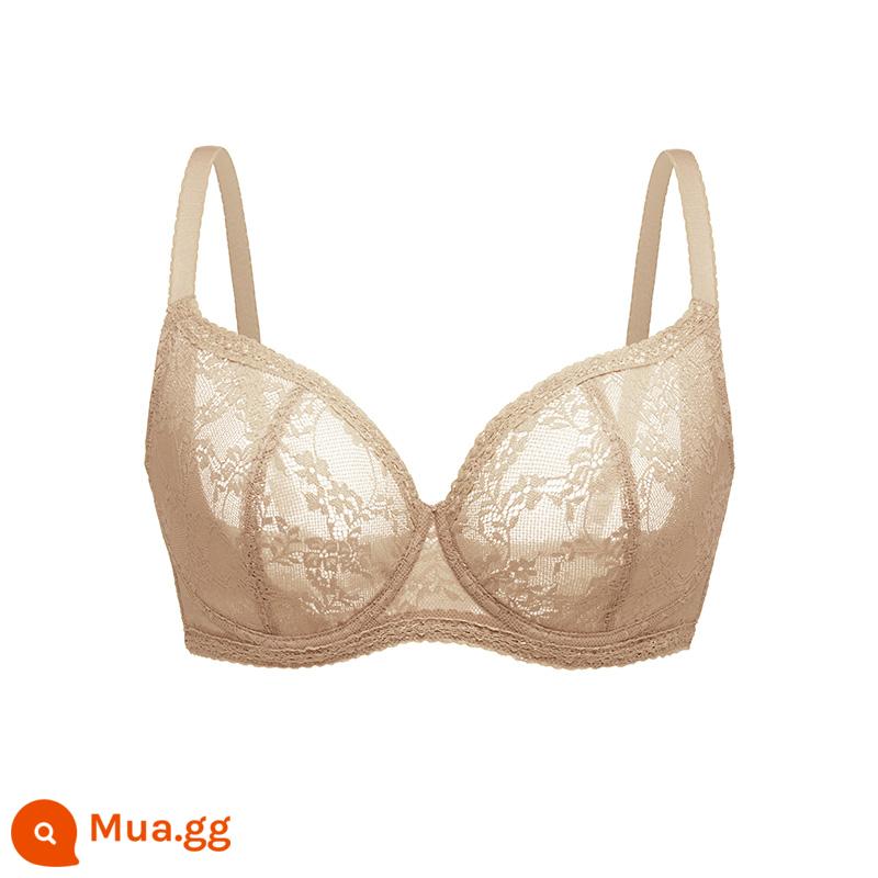 HSIA Ya Quần Lót Nữ Full Cup Mỏng Ren Push-Up Bra Hàng Ngày Ren Lớn Ngực Khoe Áo Ngực Nhỏ - màu sữa yến mạch