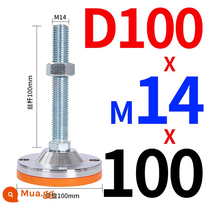 Nặng chân chống trượt cốc chống sốc chân cốc cố định chân vít điều chỉnh hỗ trợ chân miếng lót chân điều chỉnh chân máy - Vít D100 trắng M14*100