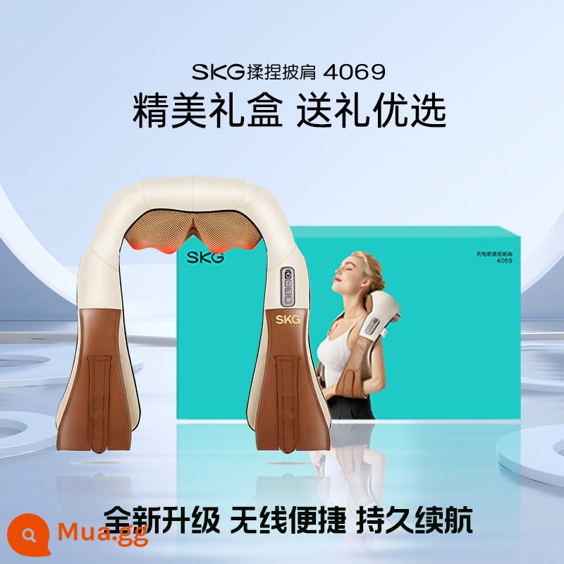 Dụng cụ massage vai cổ SKG 4069 cột sống cổ eo lưng nhào khăn choàng massage toàn thân tại nhà tự động không dây - Khăn choàng massage quả mơ SKG 4069