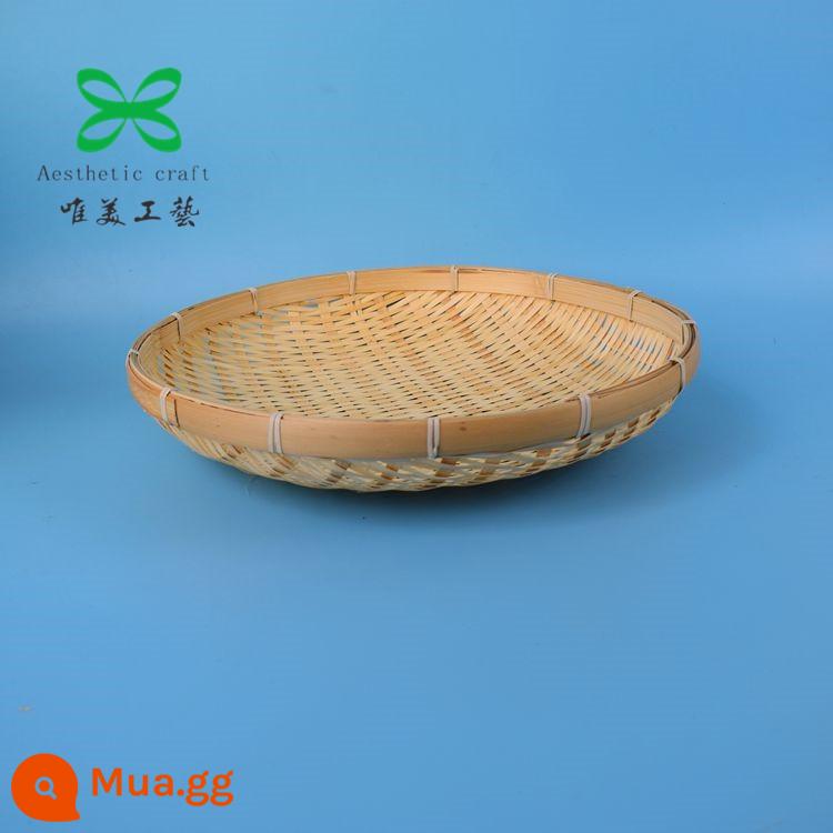 Dệt tre quét dọn tranh trang trí nhà handmade mảng bám tre mẫu giáo nông trại giỏ phơi trái cây đĩa tre tròn sàng - 32cm