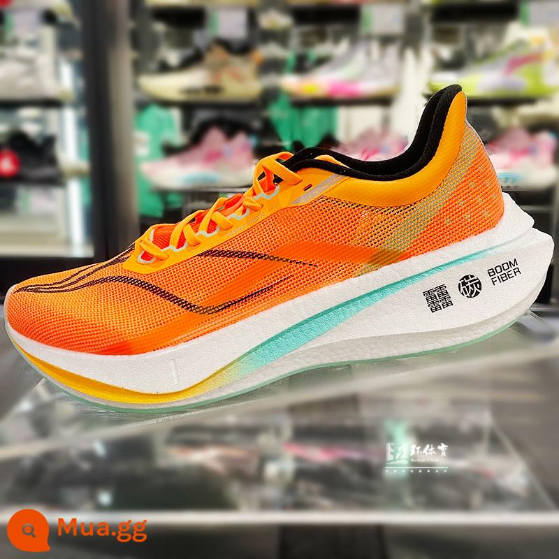 Giày chạy bộ Li Ning mùa hè 2023 mới sức bay 3 người yêu có sức bật cao đua giày chạy bộ ARMT037/038 - Mẫu nam màu cam sáng huỳnh quang ARMT037-6