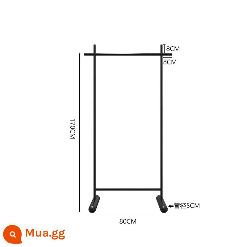 Cửa hàng quần áo màu đen giá treo trưng bày treo sàn Kệ Nakajima cửa hàng quần áo nam và nữ giá thép không gỉ đặc biệt - Chân đế hình trụ màu đen dài 80cm cao 170cm