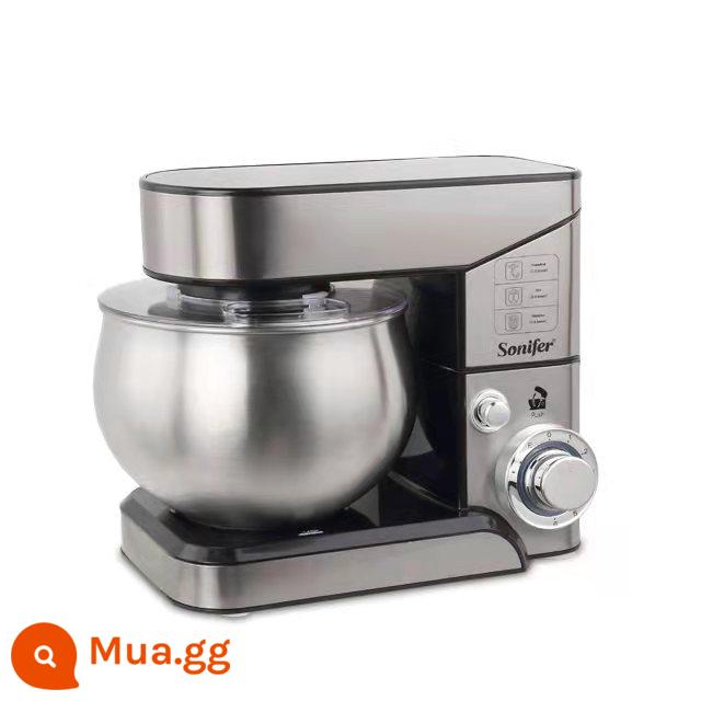 Máy đầu bếp gia dụng thương mại nước ngoài Sonifer 5L5.5L6.2L7L8L12L Máy trộn mì điện tự động - Bạc 1000W8083 5L