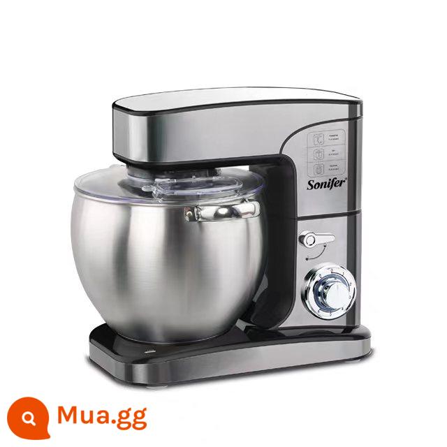 Máy đầu bếp gia dụng thương mại nước ngoài Sonifer 5L5.5L6.2L7L8L12L Máy trộn mì điện tự động - Bạc 2000W8082 12L