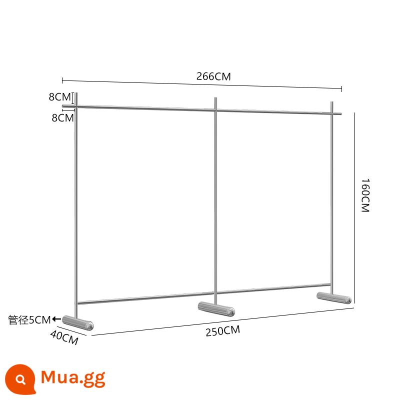 Giá trưng bày cửa hàng quần áo bằng thép không gỉ từ trần đến sàn đơn giản Móc treo nam nữ Nakajima cửa hàng quần áo trẻ em kệ đạo cụ trưng bày - Chân đế sàn 250*160cm