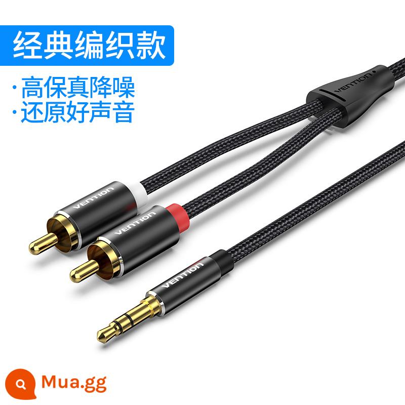 Cáp âm thanh Wei Xun một điểm hai 3,5 mm đến đôi hoa sen rca cắm công cộng với loa công suất khuếch đại âm thanh điện thoại di động chuyển đầu ra máy tính chuyển đổi đầu vào hai đầu một kéo hai giao diện cáp aux - [Mẫu tiêu chuẩn hợp kim nhôm] Đầu nối RCA hình sen đôi 3,5 vòng (màu đen)