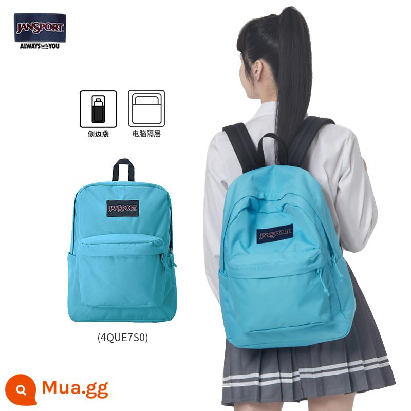 Cửa hàng hàng đầu jansport 23 năm phong cách mới tươi mới và đơn giản Ba lô túi đi học học sinh màu xanh Qingyang Yuanfeng 4QUE - Túi bên hông chai nước xanh 4QUE7S0-Yuanqi Water Lake + Ngăn máy tính