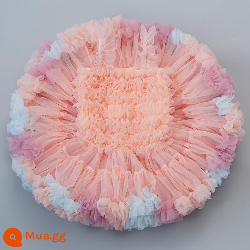 Váy tutu bé gái váy mùa hè váy tutu công chúa váy bé một tuổi váy thỏ thỏ trẻ em - Lotus Root Pink Rainbow Phiên bản nâng cấp của Gabonese