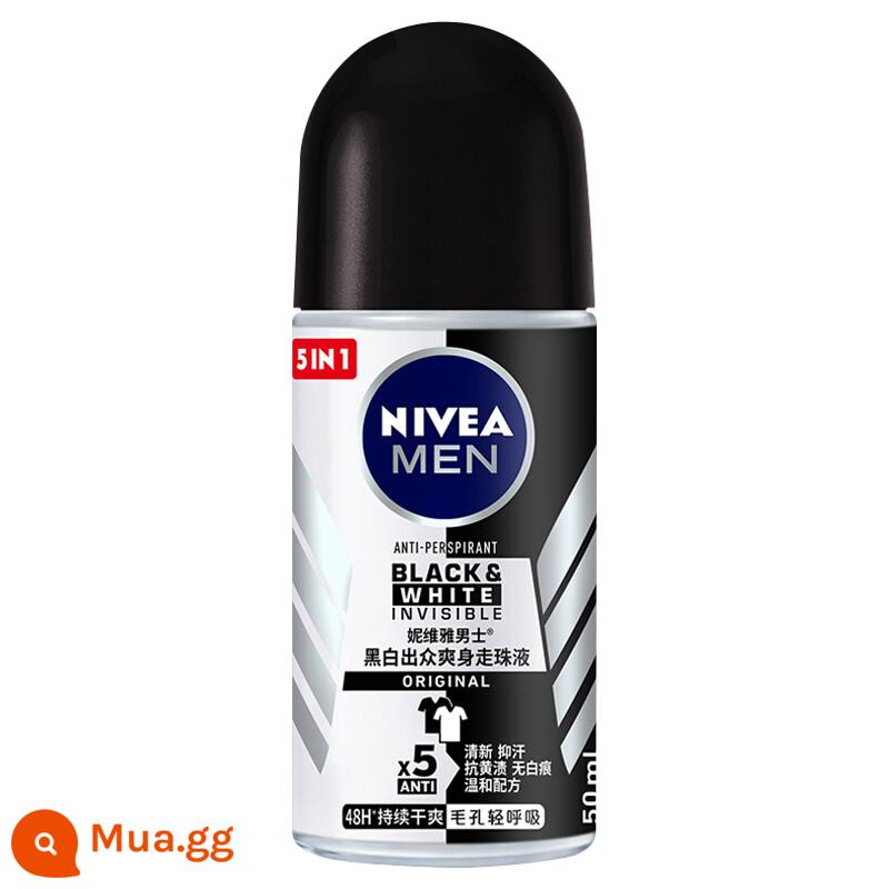 Nivea roll-on liquid antiperspirant dew dành cho nữ lăn nách nam hương thơm lâu nước hoa toàn thân dạng lăn dạng xịt khô hột mồ hôi toàn thân - Nổi bật Đen Trắng 50ml (Nam)