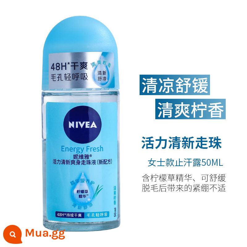 Nivea roll-on liquid antiperspirant dew dành cho nữ lăn nách nam hương thơm lâu nước hoa toàn thân dạng lăn dạng xịt khô hột mồ hôi toàn thân - Chất chống mồ hôi Nivea 50ml (tăng cường sinh lực và làm mát)