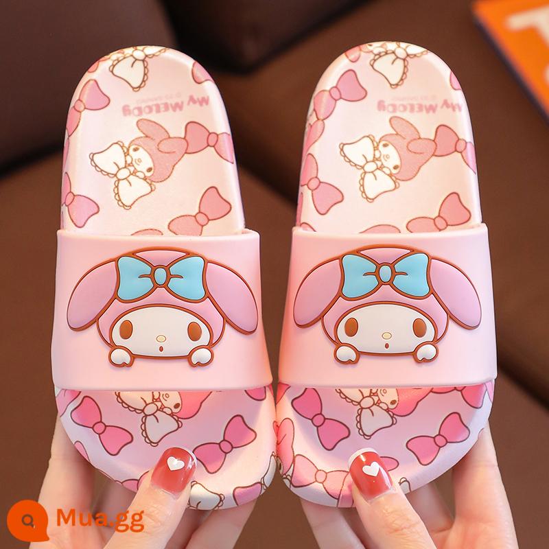 Sanrio Kuromi đồng thương hiệu dép trẻ em bé gái mùa hè dễ thương trong nhà chống trượt cho bé cỡ vừa và lớn dép trẻ em - (Được ủy quyền chính hãng) 1925 Melody--Pink