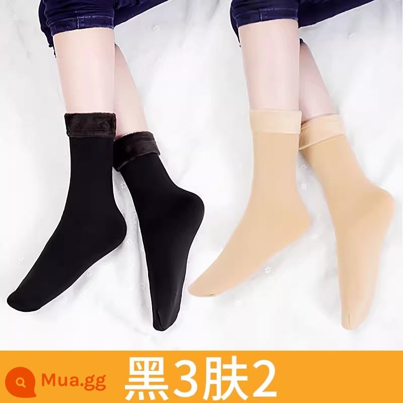 Langsha Stockings Cô Spring and Autumn dày lên Power Mock -resistant Anti -hook Pine Mocks Mùa thu và mùa đông Swanal Velvet Black Stockings - Đen 3 da 2 (5 đôi plus nhung)