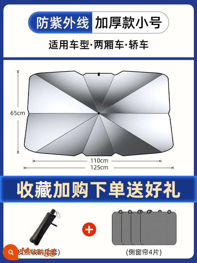 Dù che nắng cửa sổ ô tô tấm che nắng chống nắng cách nhiệt tấm che nắng phía trước kính chắn gió ô tô vách ngăn phía trước ô tô - Được nâng cấp với lớp chống tia cực tím 600 và dày hơn ★ Hatchback và sedan [bao gồm 4 miếng bảo vệ bên + vỏ ô].