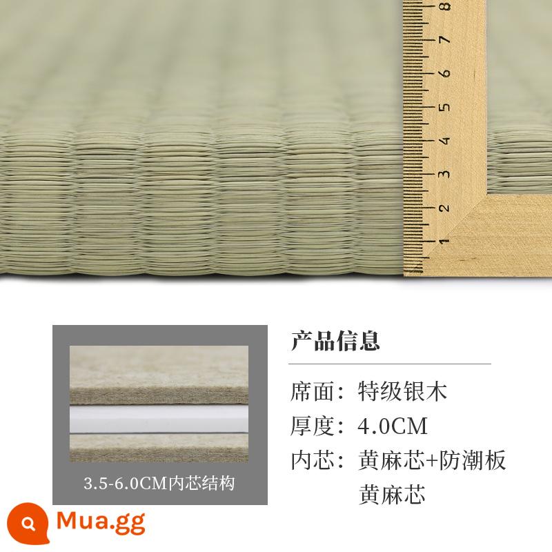 Sơn tatami phong cách Nhật Bản nệm đặt làm nệm tùy chỉnh cọ dừa tatami bạc gỗ bay sưởi ấm cửa sổ kang mat thảm trải sàn - Bánh sandwich lõi đay Nhật Bản dày 4.0CM