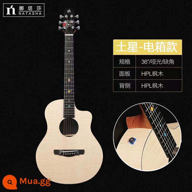 Natasha Natasha Hệ Mặt Trời Sao Thổ Lỗ Đen Thủy Ngân Đàn Guitar Full Đơn Bảng Dân Gian Đen 36 41 Inch Mới Bắt Đầu - Mẫu hộp điện chính hãng Saturn 36 inch