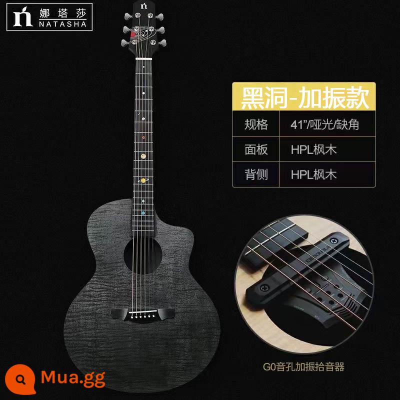 Natasha Natasha Hệ Mặt Trời Sao Thổ Lỗ Đen Thủy Ngân Đàn Guitar Full Đơn Bảng Dân Gian Đen 36 41 Inch Mới Bắt Đầu - Máy thu rung G0 41 inch của Black Hole