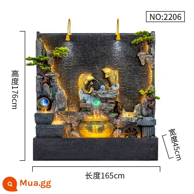 Đồi Rocked và Fountain Water Water Wall Wall - 2206 lớn 165*45*176CM