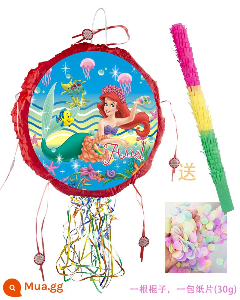 Pinata trẻ em sinh nhật dự tiệc trò chơi đập đường đạo cụ gõ pinata gấp dây kéo - Nàng tiên cá đỏ gấp Pinata