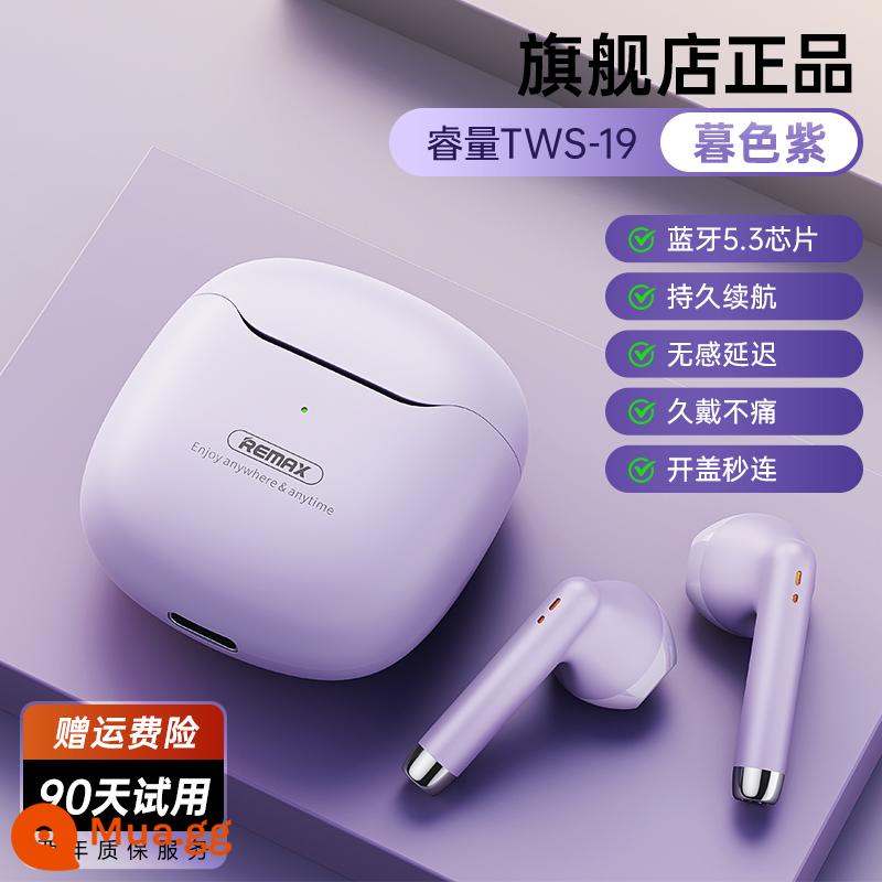 [Bee Wish Society] tai nghe bluetooth remax Ruiquan bán trong tai không dây giảm tiếng ồn siêu lâu chờ nữ mới - [Tím Chạng vạng] Chất lượng âm thanh siêu rõ ● Không bị sưng tai ● Thời lượng pin siêu dài