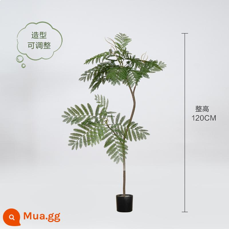 Màu xanh jacaranda mô phỏng cây xanh cao cấp ánh sáng sang trọng trong nhà trang trí phòng khách hoa sinh học giả cây trồng trong chậu lớn trên sàn - Jacaranda xanh nhạt sang trọng 120CM