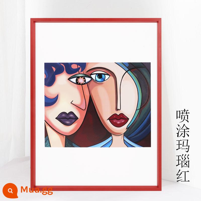 Hanlu phẳng khung ảnh hợp kim nhôm ba chiều khung ảnh poster khung quảng cáo khung treo tường 36 inch khung ảnh khung tùy chỉnh thực hiện - Phun sơn mã não đỏ