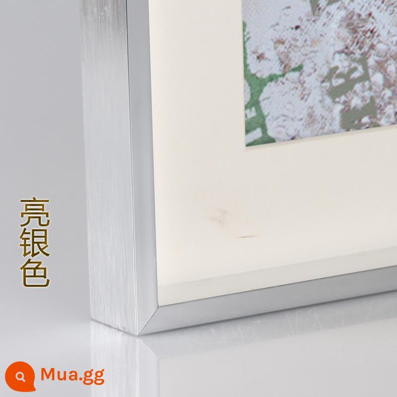 Hanlu phẳng khung ảnh hợp kim nhôm ba chiều khung ảnh poster khung quảng cáo khung treo tường 36 inch khung ảnh khung tùy chỉnh thực hiện - bạc sáng