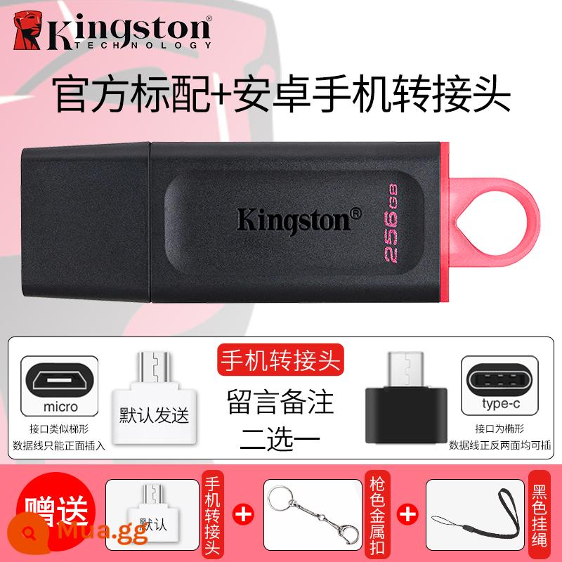 Ổ đĩa flash Kingston 64 xe 512 dung lượng lớn 256 cố định 128 hệ thống 32g1T điện thoại di động TYPEC ổ đĩa flash USB chính hãng chính hãng - Chuẩn DTX/256GB