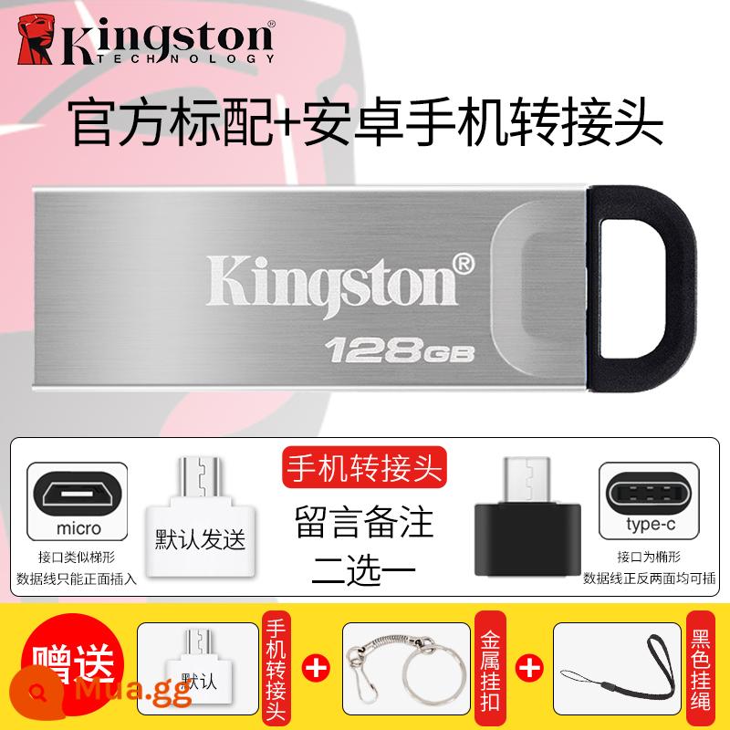 Ổ USB Kingston 128G Điện Thoại Di Động Máy Tính Ô Tô Dung Lượng Lớn Typec Flagship Chính Hãng DTKN Store Ổ USB Flash Chính Hãng - Chuẩn DTKN/128G