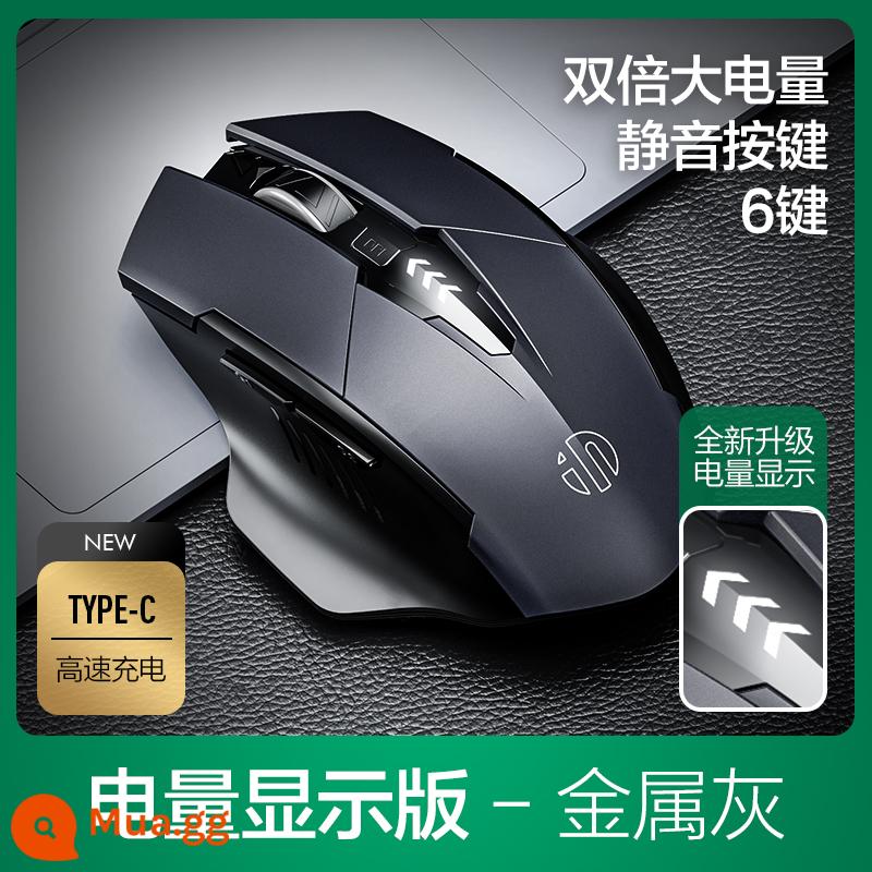 Anh Fick PM6P Chuột không dây sạc Type-C tắt tiếng Bluetooth văn phòng tại nhà máy tính xách tay chơi game - Sạc nhanh kiểu xám tiên tiến [đèn báo pin]