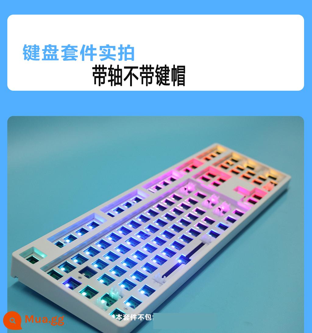 Tùy Chỉnh 108 Phím 3 Chế Độ RGB Không Dây Bluetooth Có Dây Bàn Phím Cơ Có Thể Thay Nóng Bộ Hoạt Hình Chung Chủ Đề - Bộ ba khuôn nền trắng C108