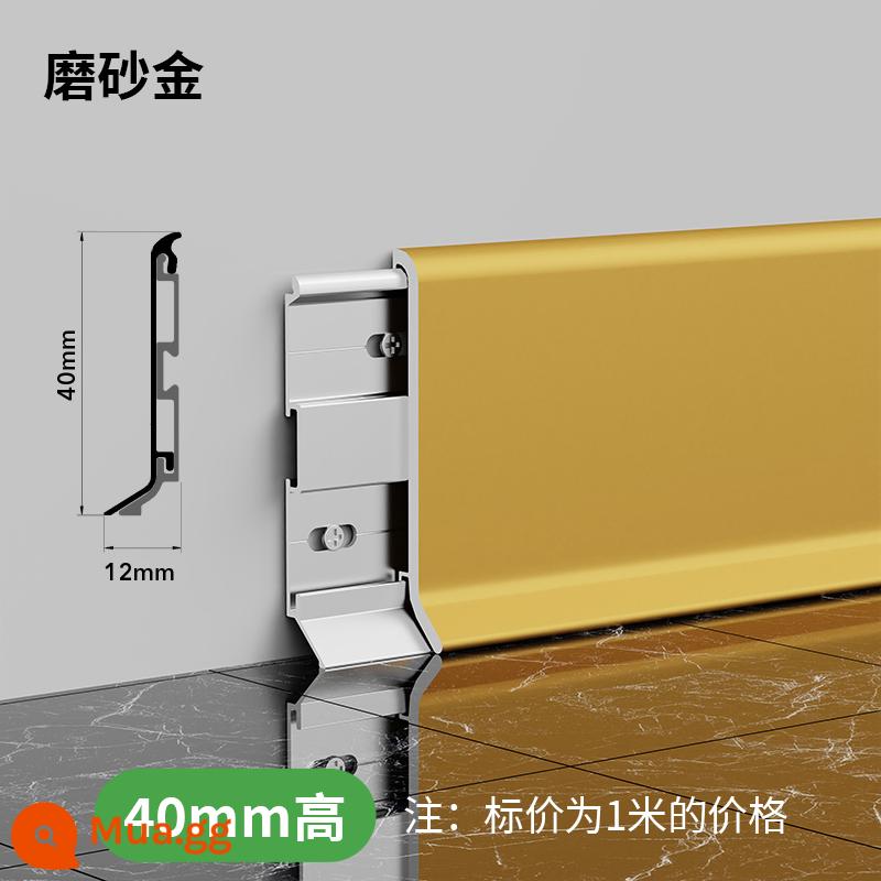 Tấm ốp chân tường bằng hợp kim nhôm 6/8cm khóa góc siêu mỏng Đường viền chân tường bằng kim loại thép không gỉ Đường chân hình vòng cung cực hẹp - 4cm1 mét giá vàng mờ-độ dày 1,1mm [miễn phí 3 đế mỗi mét]