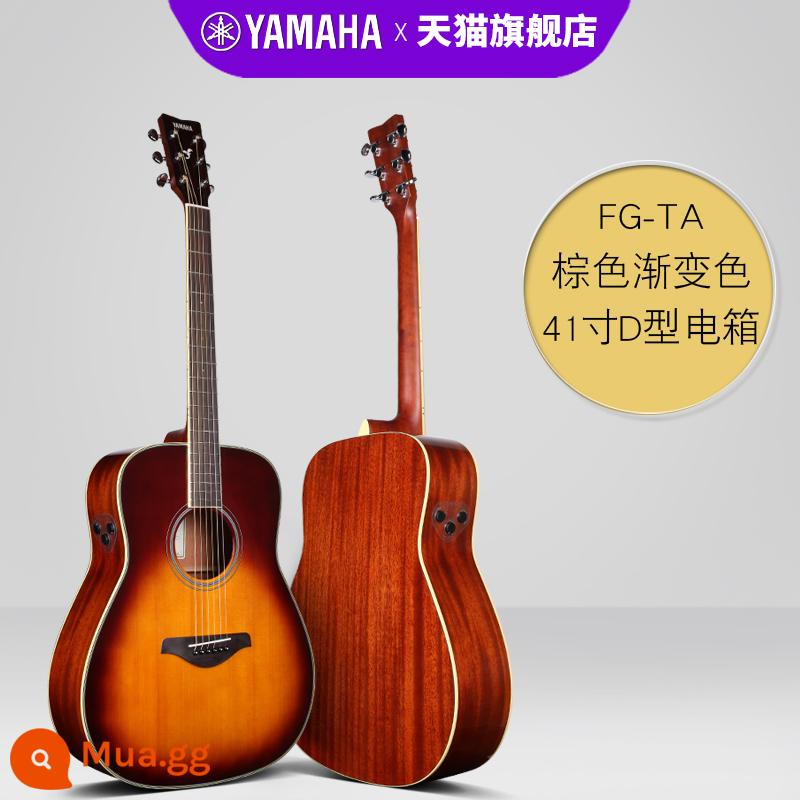 Chính hãng YAMAHA đàn guitar Yamaha fg830 gỗ veneer dân gian hộp điện fingerstyle hát chuyên nghiệp bàn đàn 850 - Hộp điện rung FG-TA BS màu nâu bóng gradient 41 inch