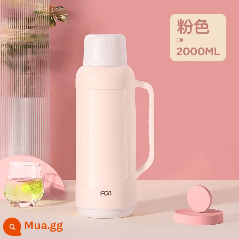 Bình nước nóng Fuguang gia đình bình giữ nhiệt dung tích lớn vỏ nhựa ký túc xá sinh viên có bình giữ nhiệt bình nước mở nồi 3.2L - Bột rễ sen nhẹ 2000ML-Nắp màu tương phản