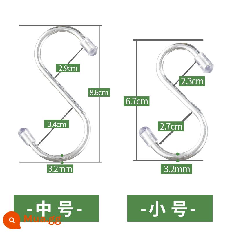 Móc chữ S bằng thép không gỉ đa chức năng móc chữ S móc treo thịt xông khói móc nhà bếp phòng tắm ký túc xá móc móc bàn học sinh - Phiên bản nâng cấp gồm 10 miếng (5 miếng nhỏ + 5 miếng vừa)