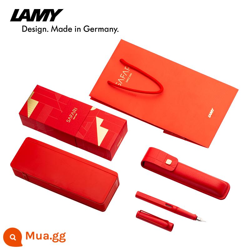 Hộp quà tặng bút máy LAMY/Lingmei sê-ri săn bắn safari bộ bút mực đỏ dâu/trắng kem phiên bản giới hạn bút ký cao cấp dành cho nữ quà tặng ngày lễ quà tặng mua theo nhóm - Bộ bút mực đỏ dâu tây đơn