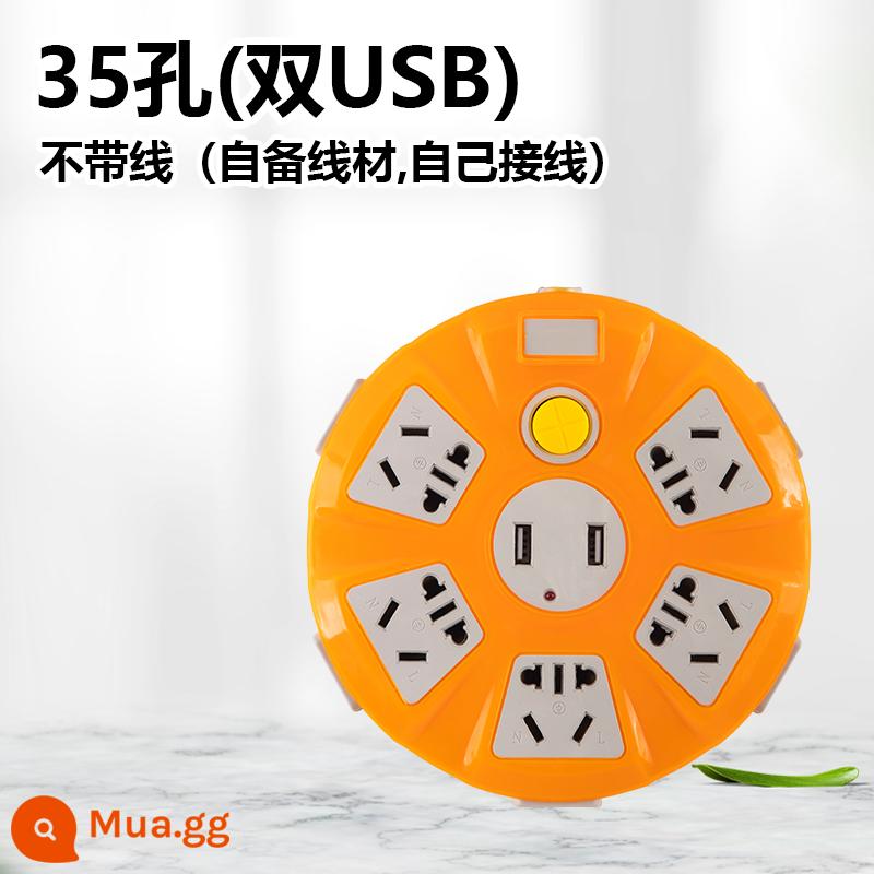 Đĩa Sáng Tạo Nhà USB Sạc Điện Thoại Di Động Nguồn Ổ Cắm Bảng Xốp Hàng Cắm Nối Dài Dây Bảng Dòng Cắm Bảng - 35 lỗ + USB kép [không có cáp]