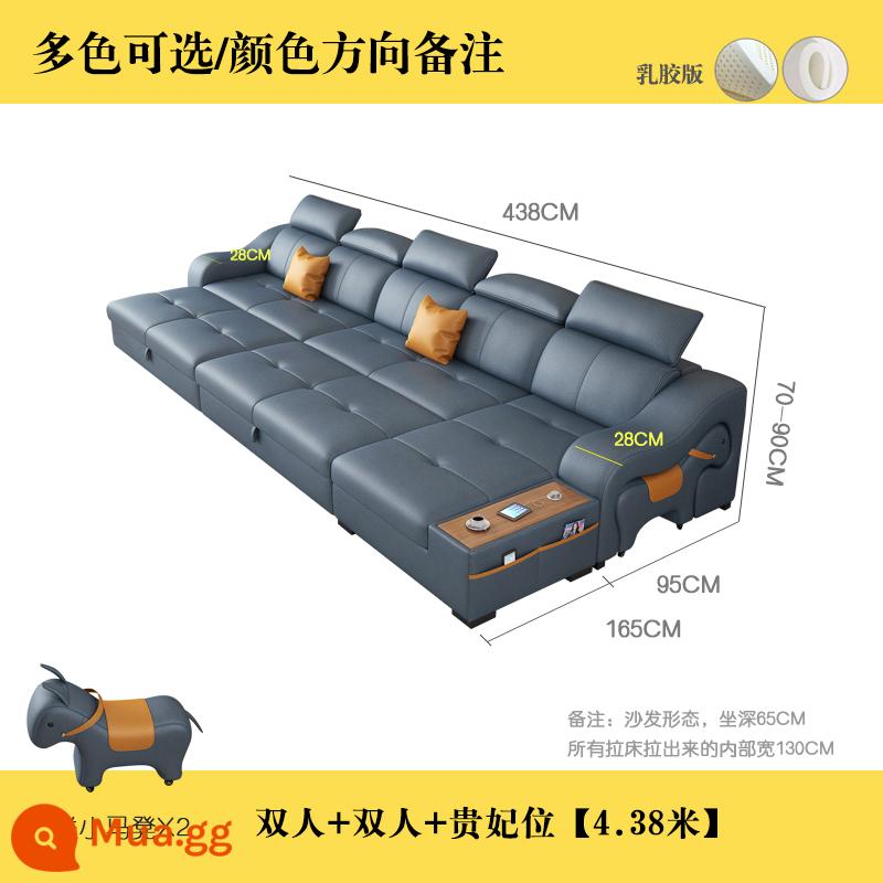 Công nghệ giường sofa vải có thể gập lại đa chức năng trường kỷ kép lưu trữ lớn và nhỏ loại căn hộ hiện đại kiểu lưới ngựa màu đỏ - Ba người + hai người + phi tần [4,38 mét] phiên bản cao su vải công nghệ nano