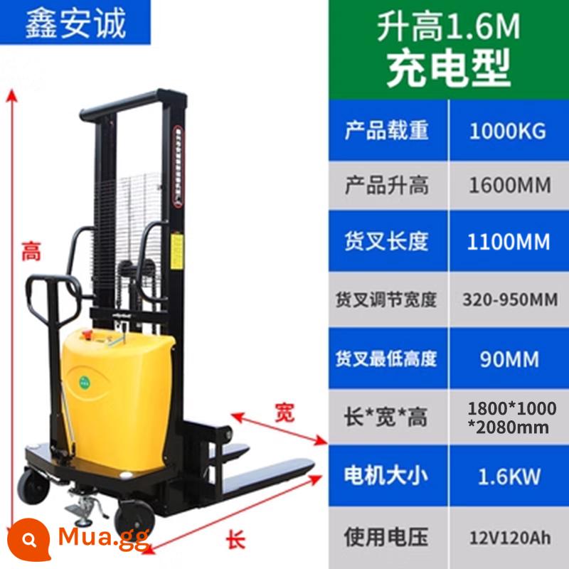 Xe xếp xếp bán điện Xin An Cheng 2 tấn xe xếp xếp xếp dỡ xe nâng thủy lực xe xếp xếp xử lý bằng pin xe xếp xếp - Sạc 1 tấn 1,6 mét chất lượng cao + bảo hành 5 năm, chất lượng tốt hơn so với các sản phẩm cùng loại - mẫu nâng cấp