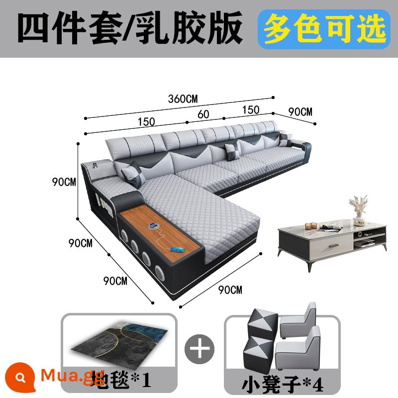 Sofa vải cao su mới có thể tháo rời và giặt được, phòng khách chung cư lớn nhỏ hiện đại đơn giản kết hợp nội thất đa chức năng - Bộ 4 món + bàn cà phê