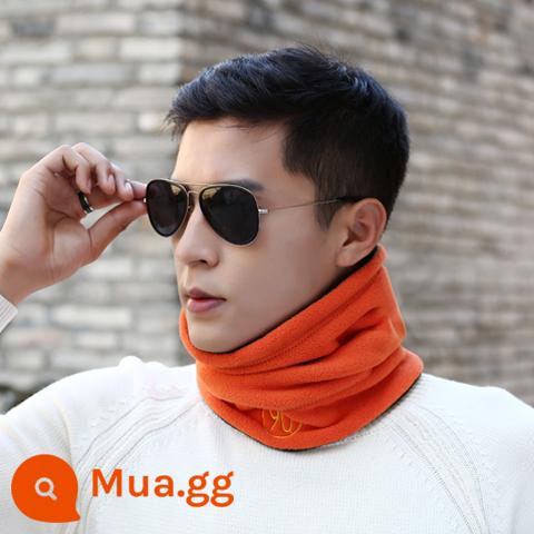 Ngoài Trời Nỉ Cổ Quấn Nam Mùa Đông Ấm Yếm Chui Đầu Nón Học Sinh Đi Xe Hàn Quốc Chống Gió Yếm Khăn Nam - Tranh thêu hai mặt màu cam/đen 90